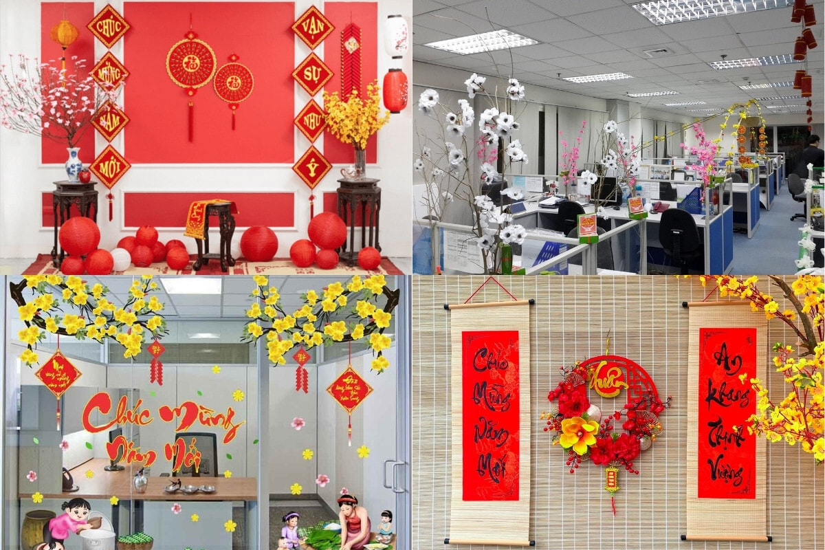 Một số ý tưởng trang trí tết văn phòng độc đáo, sáng tạo