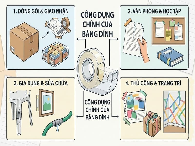 Công dụng chính của băng dính