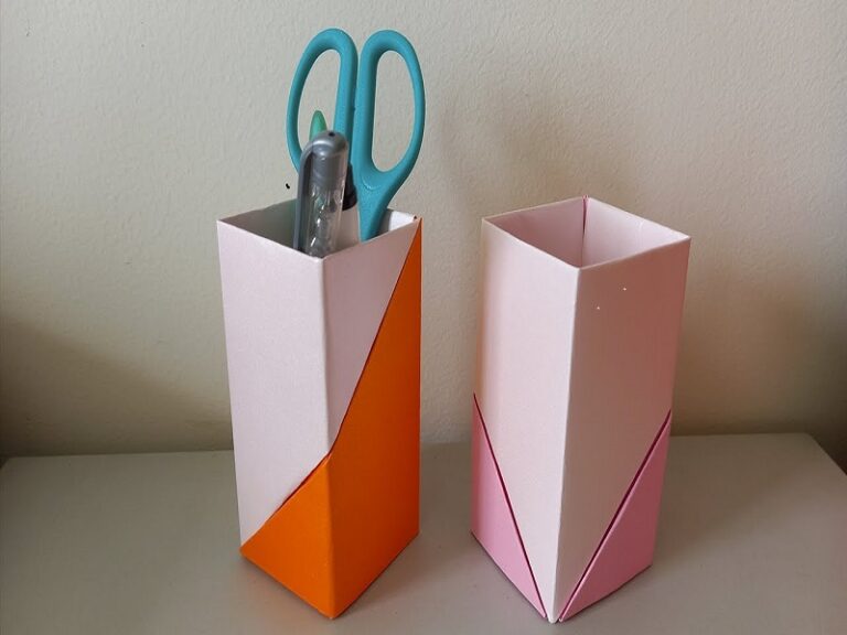 Cách làm hộp đựng bút bằng bìa carton, học tập làm hộp đựng bút bằng bìa carton