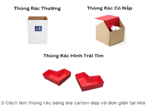 làm đồ tái chế từ thùng carton, làm thùng rác bằng bìa carton, sản phẩm tái chế từ bìa carton, làm đồ tái chế từ bìa cát tông, cách làm thùng rác bằng bìa carton